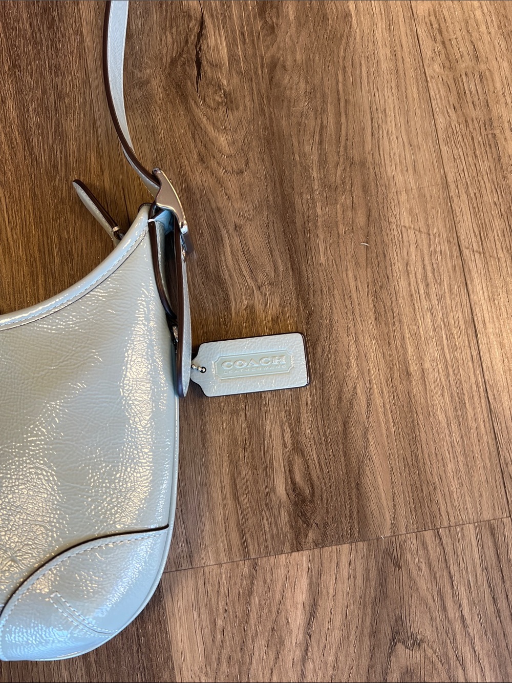 Coach Light Blue Patent Leather Shoulder Bag - Picture 2 of 6